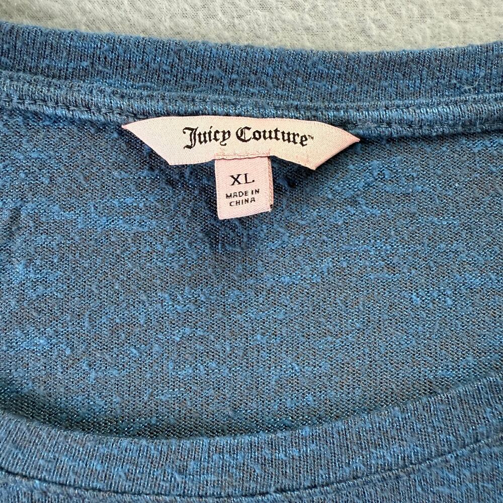 Juicy Couture Women's Blue Long Sleeve‎ T-Shirt Front Twist Hem - Size XL - Picture 5 of 6